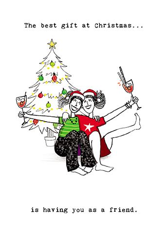 Christmas Card - Humour - Friends And Christmas Tree from The Great British Card Company, Advent Calendars in France, English Christmas Cards in France