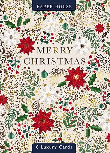 The Great British Card Company Christmas Cards - 8 Luxury Cards - Pattern All Over, Pattern Bauble, English Christmas Cards in France