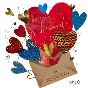 Valentine's Day Card - Husband - Heart Envelope from the Great British Card Company, English Cards in France