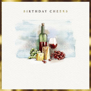 Birthday Card - Cheese And Wine from the Great British Card Company, English Cards in France