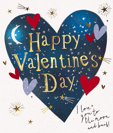 Valentine's Day Card - Space Heart With Gold Type from the Great British Card Company, English Cards in France