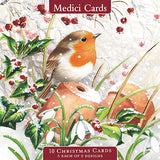 Christmas Cards - 10 Cards - Robin And Berries / In The Garden from The Great British Card Company, Advent Calendars in France, English Christmas Cards in France