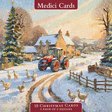 Christmas Cards - 10 Cards - On The Farm / Village Geese from The Great British Card Company, Advent Calendars in France, English Christmas Cards in France