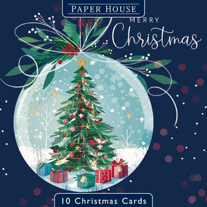 The Great British Card Company Christmas Cards - 10 Cards - Christmas Tree, Christmas Bauble, English Christmas Cards in France