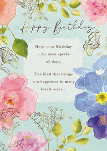 Birthday Card - Floral Border from the Great British Card Company, English Cards in France