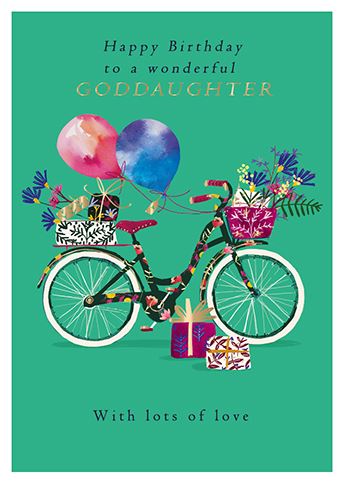 Goddaughter Birthday - Birthday Bike from Ling Design, English Cards in France