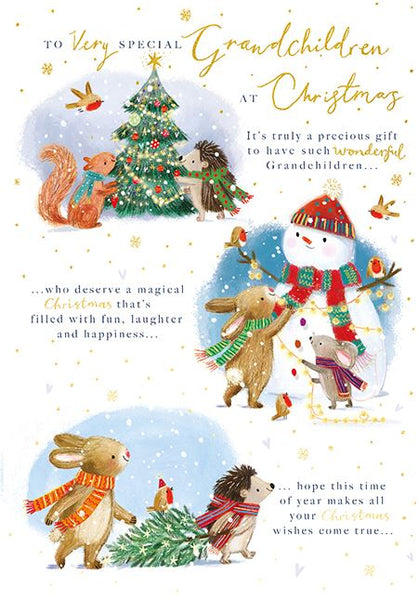 Ling Design Christmas Card - Grandchildren - Festive Fun, English Christmas Cards in France