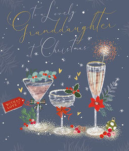 Ling Design Christmas Card - Granddaughter - Christmas Drinks, English Christmas Cards in France