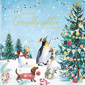 Ling Design Christmas Card - Granddaughter - Decorating The Tree, English Christmas Cards in France