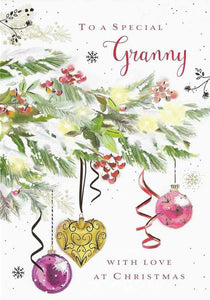 Christmas Card - Granny - Festive Branch