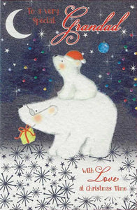 Christmas Card - Grandad - 2 Polar Bears