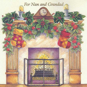 Christmas Card - Grandparents - Nan and Grandad - Christmas Fireside