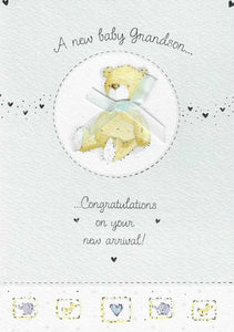 New Baby Grandson Card - Baby Boy Bedroom