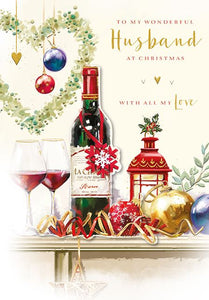 Ling Design Christmas Card - Husband - Deck The Halls, English Christmas Cards in France