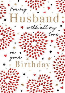 Husband Birthday - Starbursts & Spots from Nigel Quiney Publications, English Cards in France