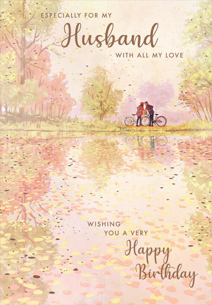 Husband Birthday - Bike Ride Kiss from Nigel Quiney Publications, English Cards in France