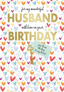 Husband Birthday - Multi Hearts from Nigel Quiney Publications, English Cards in France