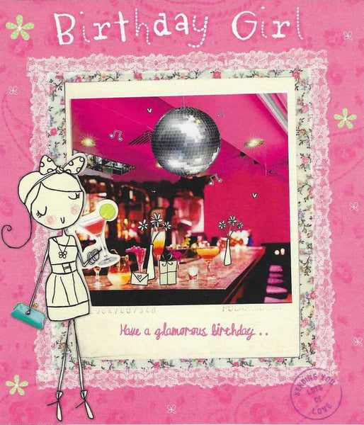 Birthday Card - Birthday Girl Disco Ball