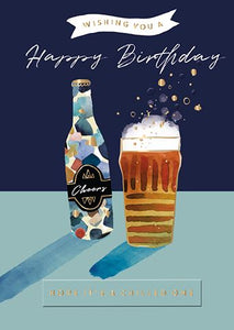 Birthday Card - Birthday Beer Chilled One from Ling Design, English Cards in France