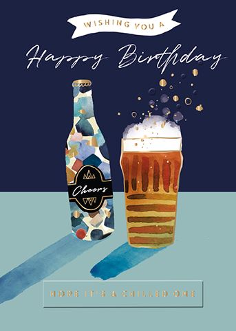 Birthday Card - Birthday Beer Chilled One from Ling Design, English Cards in France