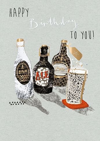 Birthday Card - Birthday Beers from Ling Design, English Cards in France