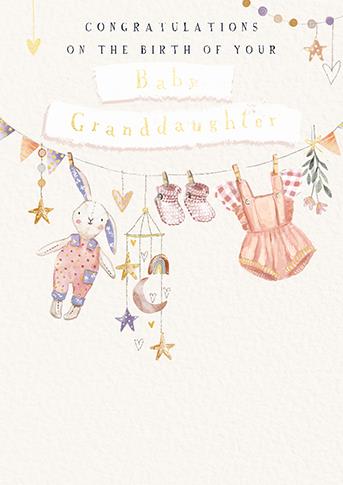 New Baby Granddaughter Card - Bundle Of Joy