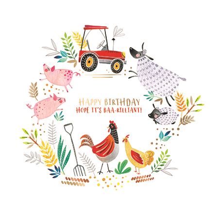 Ling Design Children's Birthday Card - Fun On The Farm