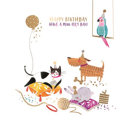 Children's Birthday Card - Pet Shop Party