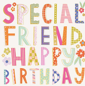 Ling Design Birthday Card - Special Friend - Pattern And Colour