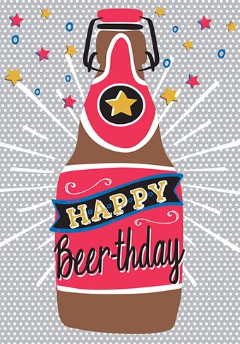 Birthday Card - Happy Beerthday from Ling Design, English Cards in France