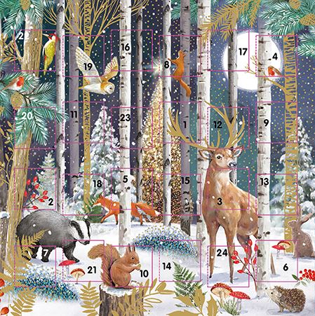 Christmas Advent Calendar Card - Magical Forest from Ling Design, English Christmas Advent Calendar Cards in France
