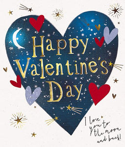 Valentine's Day Card - Space Heart With Gold Type from Ling Design, Valentine's Day Cards in France, Cartes de voeux Saint Valentin, English cards in France