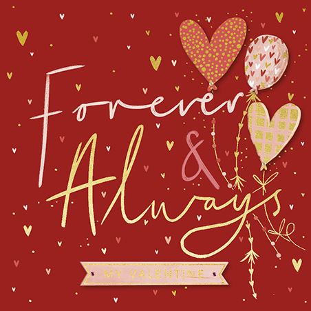 Valentine's Day Card - Forever And Always from Ling Design, Valentine's Day Cards in France, Cartes de voeux Saint Valentin, English cards in France