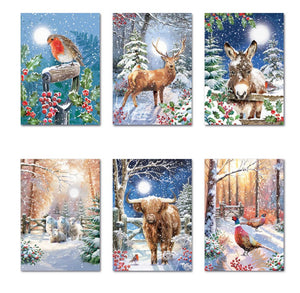 Christmas Cards - 24 Big Value Box Cards - Winter Wildlife