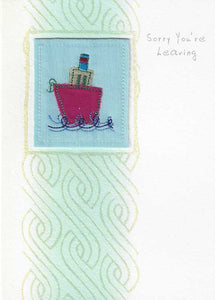 Leaving / Goodbye Card - Fabric Ship