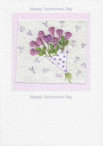 Valentine Card - Valentine Purple Roses Bouquet, Valentine's Day Cards in France, Cartes de voeux Saint Valentin, English cards in France