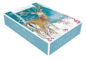 Ling Design Christmas Cards - 24 Big Value Box Christmas Cards - Winter Wildlife, English Christmas Cards in France