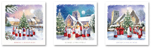 Ling Design Christmas Cards - 12 Deluxe Cards - Carol Singers, English Christmas Cards In France