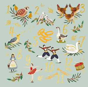 Ling Design Christmas Cards - 10 Premium Cards - 12 Days, English Christmas Cards in France