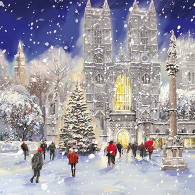 Ling Design Charity Christmas Cards - 6 Cards - Westminster In The Snow, English Christmas Cards in France