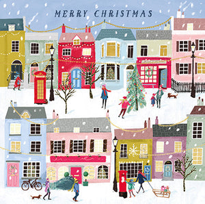 Ling Design Charity Christmas Cards - 6 Cards - Festive Street, English Christmas Cards in France