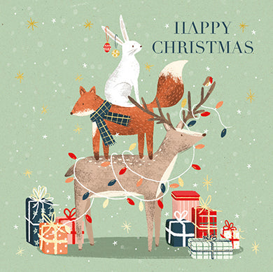 Ling Design Charity Christmas Cards - 6 Cards - Christmas Animal Stack, English Christmas Cards in France