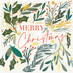 Ling Design Charity Christmas Cards - 6 Cards - Festive Foliage, English Christmas Cards in France