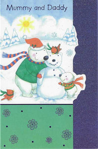 Christmas Card - Mummy and Daddy - Bear Family