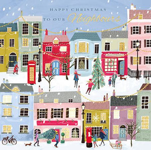 Ling Design Christmas Card - Neighbours - Festive Street, English Christmas Cards in France