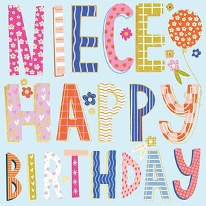 Niece Birthday - Colourful from Ling Design, English Cards in France
