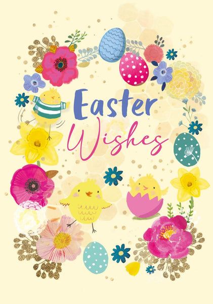 Easter Cards - Pack of 5 - Easter Egg Border from Nigel Quiney Publications, Easter Cards in France, Cartes de Paques en France, English Cards in France