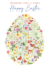 Easter Cards - Pack of 5 - Forest Carpet Egg from Nigel Quiney Publications, Easter Cards in France, Cartes de Paques en France, English Cards in France