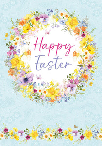 Easter Cards - Pack of 5 - Spring Wreath from Nigel Quiney Publications, English Cards in France