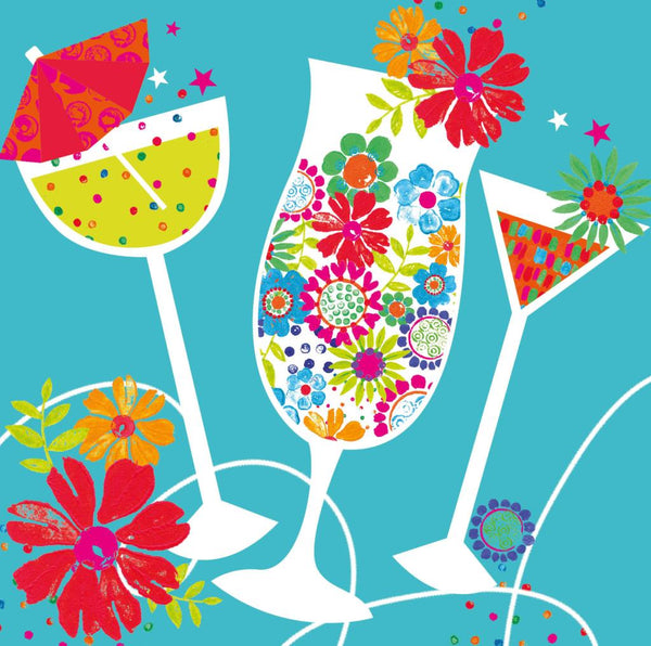 Birthday Card - Celebration Cocktails from Nigel Quiney Publications, English Cards in France
